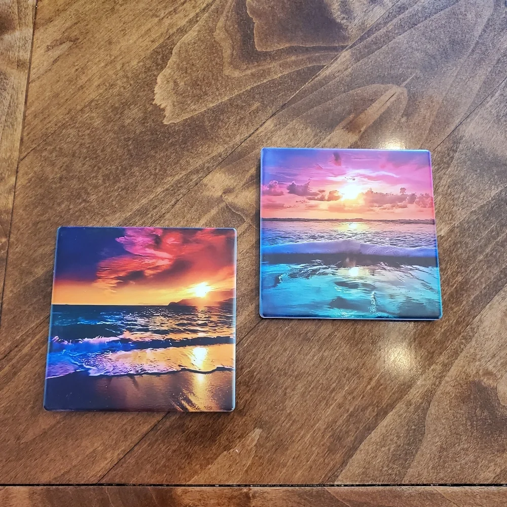 Ocean Sunsets 2 Pack Sandstone Coasters